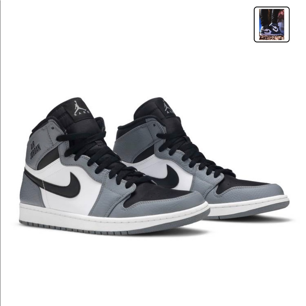 2 Pairs of Jordan 1 retro high “rare air” in cool grey and rare air soar.